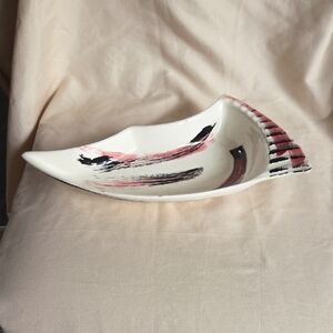 MCM  Ceramic Accent Bowl in Black and Pink. Vintage